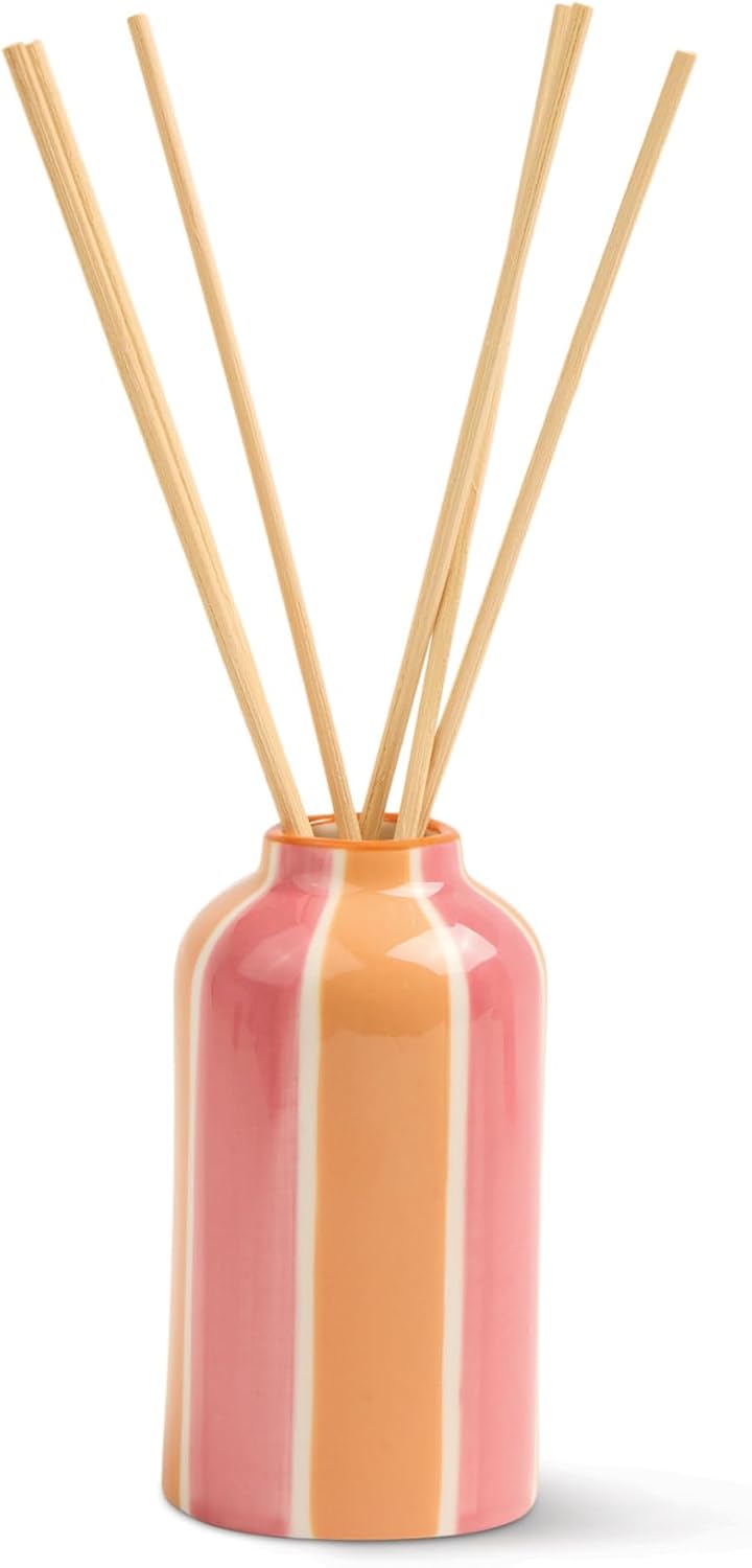 Paddywax A Dopo Reed Diffuser, Orange Blossom, 4 fl oz | Wooden Reeds, Long Lasting Home Fragrance Oil, Hand Painted Ceramic Vessel, Decorative Scent for Home, Giftable Box