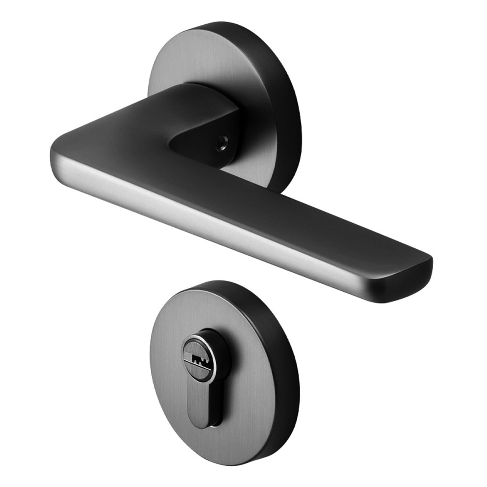 NYRXRYTCA Lock Door Lock Indoor Bedroom Brushed Black Magnetic Silent Room Door Lock Split Lock Nordic Wooden Door Handle Lock(Black Nickel Silent Door Lock)