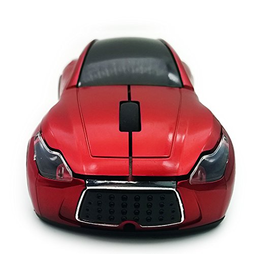 Tdrtech Wireless Car Mouse 2.4Ghz 3D Dpi 1600 Cool Sport Usb Gaming Mouse Mice For Pc Computer Laptop Notebook Red #TOP5
