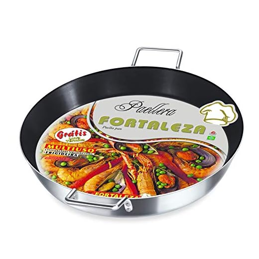 Paellera 45 cm Alumínio Fortaleza Preto Interno/Fosco Externo