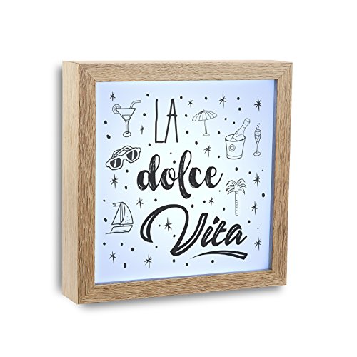 Versa Cuadro Luz Dolce Vita Madera Marrón 20x4x20 cm