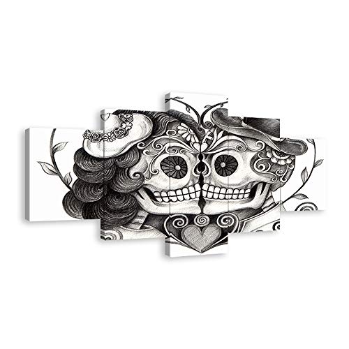 Skull Head Couple Love Wall Art