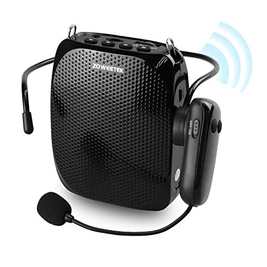 ZOWEETEK Voice Amplifier with UHF Wireless Microphone Headset, 10W 1800mAh Portable Rechargeable PA system Speaker for Multiple Locations such as Classroom, Meetings, Promotions and Outdoors