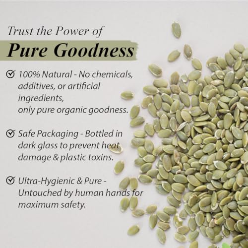 Image of Cold-Pressed Pumpkin Seed Oil (120 ml) - Natural, Undiluted, Rich in Vitamin E & Essential Fatty Acids for Skin, Hair & Wellness.