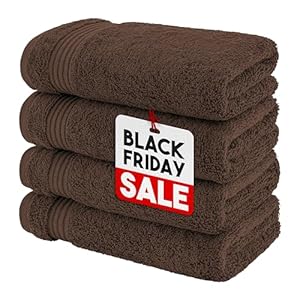 American Veteran Towel, Hand Towels for Bathroom, 4 Piece Hand Towel Sets Clearance Prime, 16 inch 28 inch 100% Turkish Cotton Face Hand Towels, Bathroom Set of 4, Brown Hand Towels