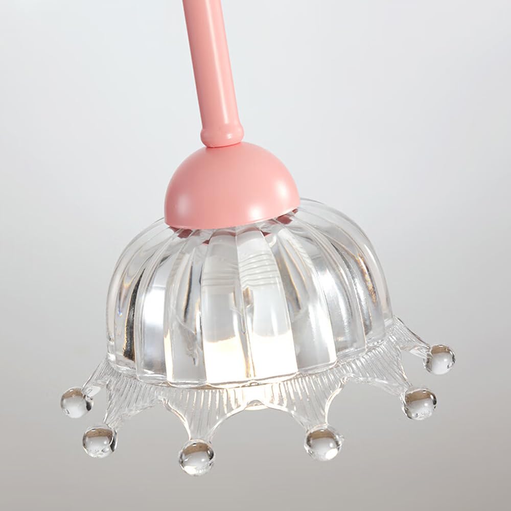 ZBZFGE Fiore di Vetro Chiaro Rosa luci sospese lineari Lunghe Ragazze lampadario Moderno Nordico Sala Pranzo Tavolo da Cucina Isola vivaio per Bambini corridoio Foyer