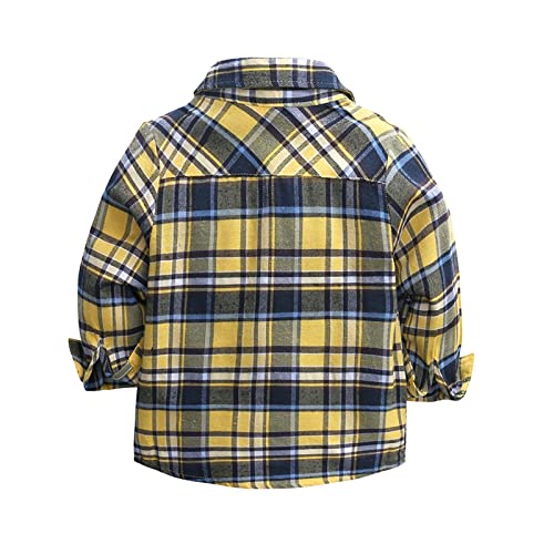 Boys Girls Plaid Shirts Long Sleeve Button Down Flannel Dress Shirts with Pocket Toddler Kids Tops Fall Outwear2