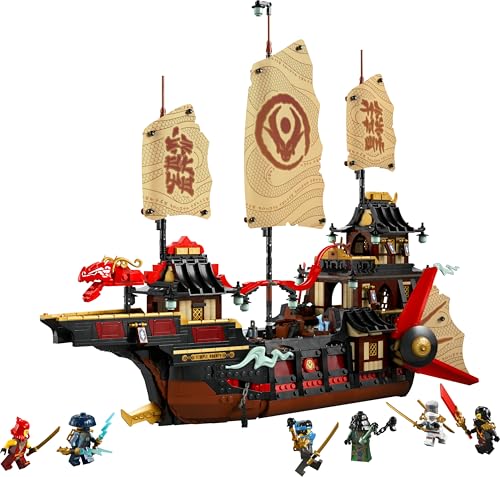 NINJAGO Il Bounty del Tempio - Barca Giocattolo Interattiva con Vele Mobili e 6 Minifigure tra cui Cole Zane e Nya - Regalo per Bambini da 14 Anni in su Fan di La Rivolta dei Draghi - 71848 - Lego - Immagine 9