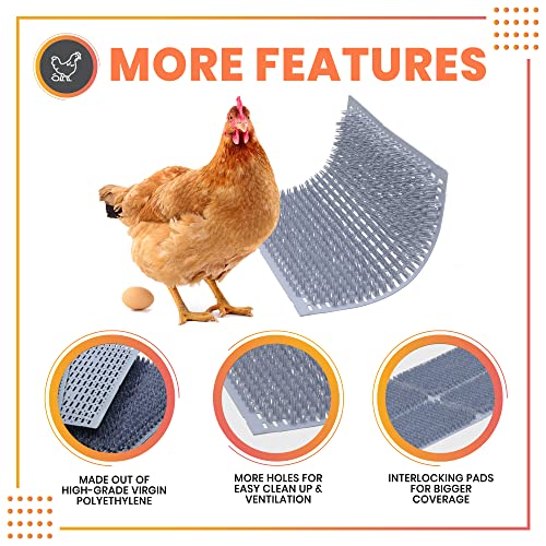EZ.SIMPLY Waschbare Nistunterlagen für Geflügel, mit sicherem Eierrollen, Hühnereinstreu, 30 x 32,4 cm, Grau, 6 Stück – Bild 3