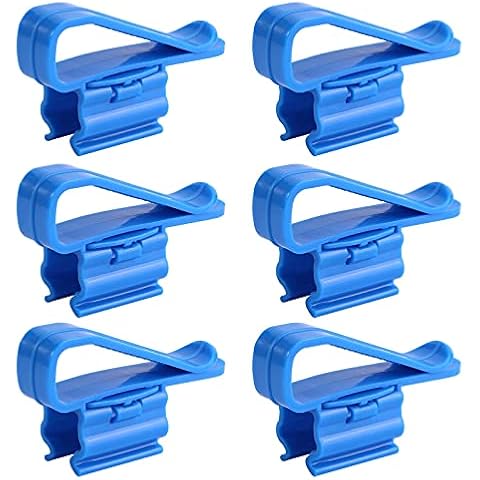 Aquarium Hose Bracket Clamp Fish Tank Water Pipe Clamp Adjustable Aquarium Filtration Bucket Mounting Clip for Installation and Fixing of Hoses in Aquariums and Household Fish Tanks, Blue, 6 Pieces Cover
