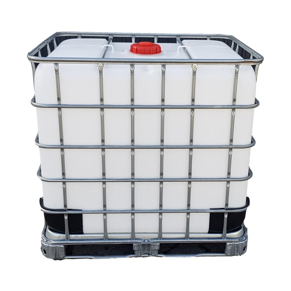 1000 l IBC Container Wassertank auf Stahlpalette ohne Auslauföffnung