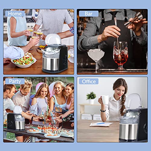 IJsblokjesmachine, roestvrij staal, 12 kg, ijsblokjesmaker, 6 minuten productietijd, ijsblokjesmaker, zelfreinigende functie, ijsblokjesmaker - Image 8