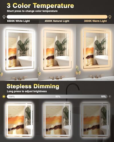 Smart Mirror with Lights and Bluetooth