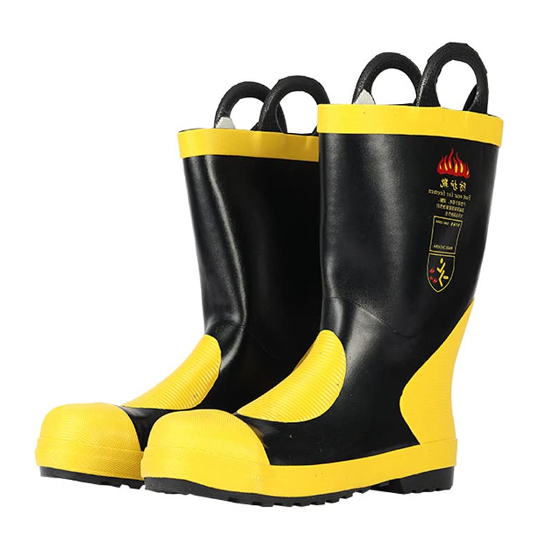 Fire Protective Boots, Heat, Non Slip Rubber, Emergency Rescue High Boots, suitable for outdoor adventure, and other projects (44 Size)