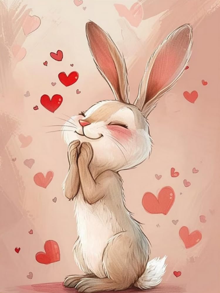 Brennora Stamped Cross Stitch Kits for Adults Rabbit 11CT Counted Cross-Stitch Embroidery Patterns Beginners Home Decor 16x20 inch