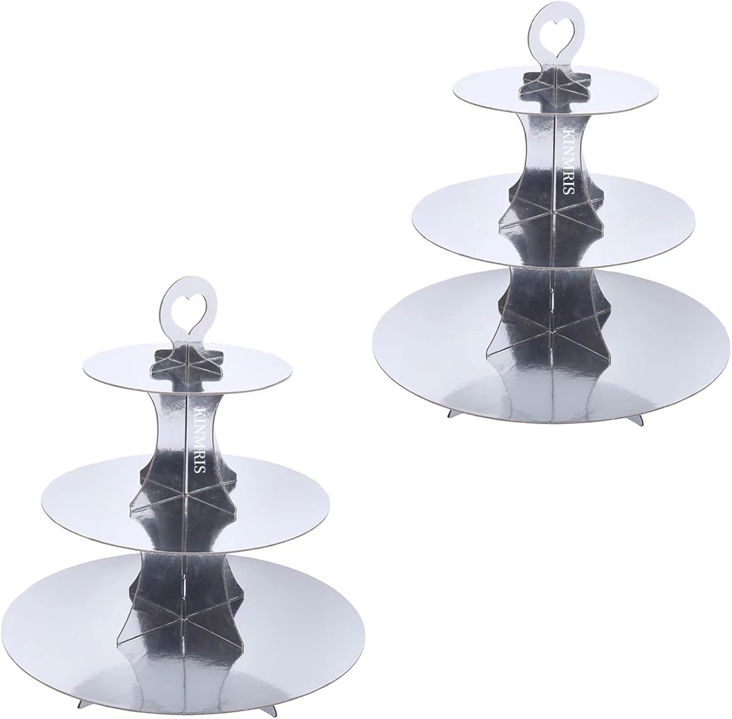 KINMRIS 2 Pack Cupcake Stand 3Tier Rounded Edge Cake Stand, Cardboard