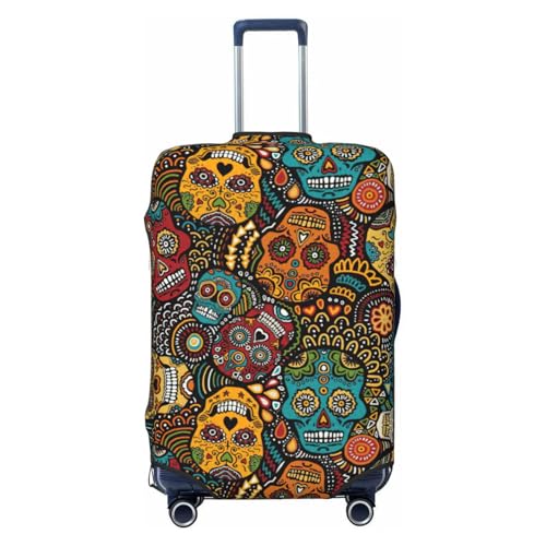 Sugar And Skulls Style Print Luggage Suitcase Cover Protector Luggage Washable Covers With Concealed Zipper