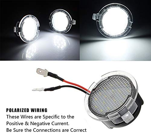 Image of LED Puddle Lights Side Under-Mirror Lamp Assembly Replacement for Ford F-150 Expedition Explorer Edge Mondeo Taurus Everest Lincoln Mercury,2 Pcs (white)