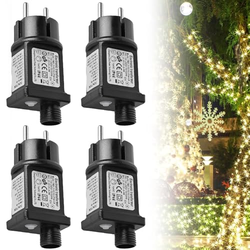 4 Stück 31V 6W LED Timer Netzteil, Lichterkette Netzteil Adapter 8...