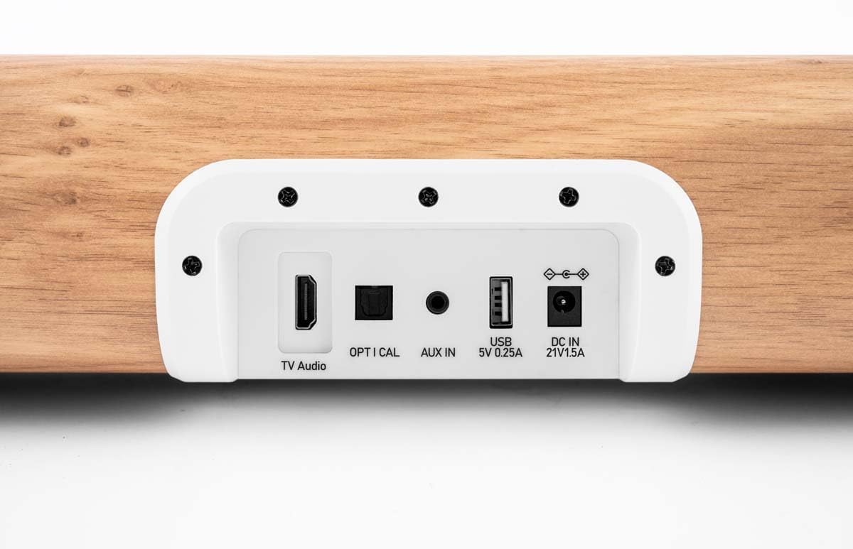 THOMSON Barra de Sonido y subwoofer inalámbricos Subwoofer inalámbrico SB400BRWS (Blanco y Madera)