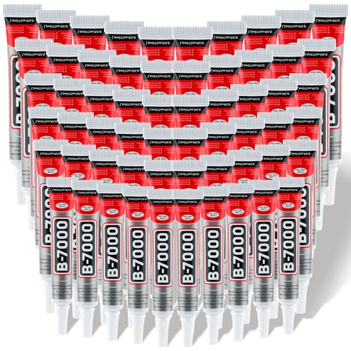 Image of 60 Tube B-7000 Glue 15Ml /0.5 fl oz- Strong Transparent Rhinestone Glue with Precision Tip, Waterproof, Flexible, Bulk B7000 Glues Paste Adhesive for DIY Craft Jewelry Making Shoes Phone Repair