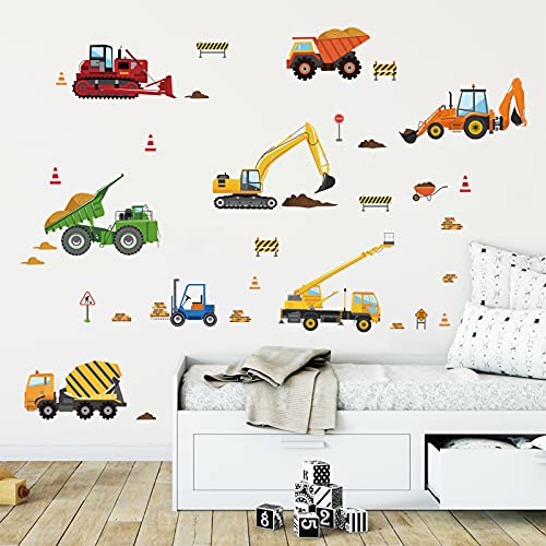 Vinilos decorativos de vehículos de construcción para pared miniatura 2