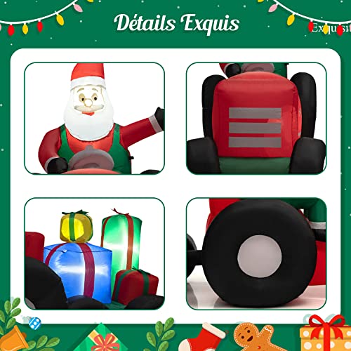 GOPLUS-Camion-Gonflable-de-Noel-de-270-cm-de-Long-avec-Pere-Noel-et-Cadeaux-Decoration-Noel-Exterieur-Eclairee-Pere-Noel-Gonflable-conduisant-Camion-transportant-des-Cadeaux GOPLUS Camion Gonflable de Noël de 270 cm de Long avec Père Noël et Cadeaux, Décoration Noel Extérieur Eclairée, Père Noël Gonflable conduisant Camion transportant des Cadeaux – Image 5