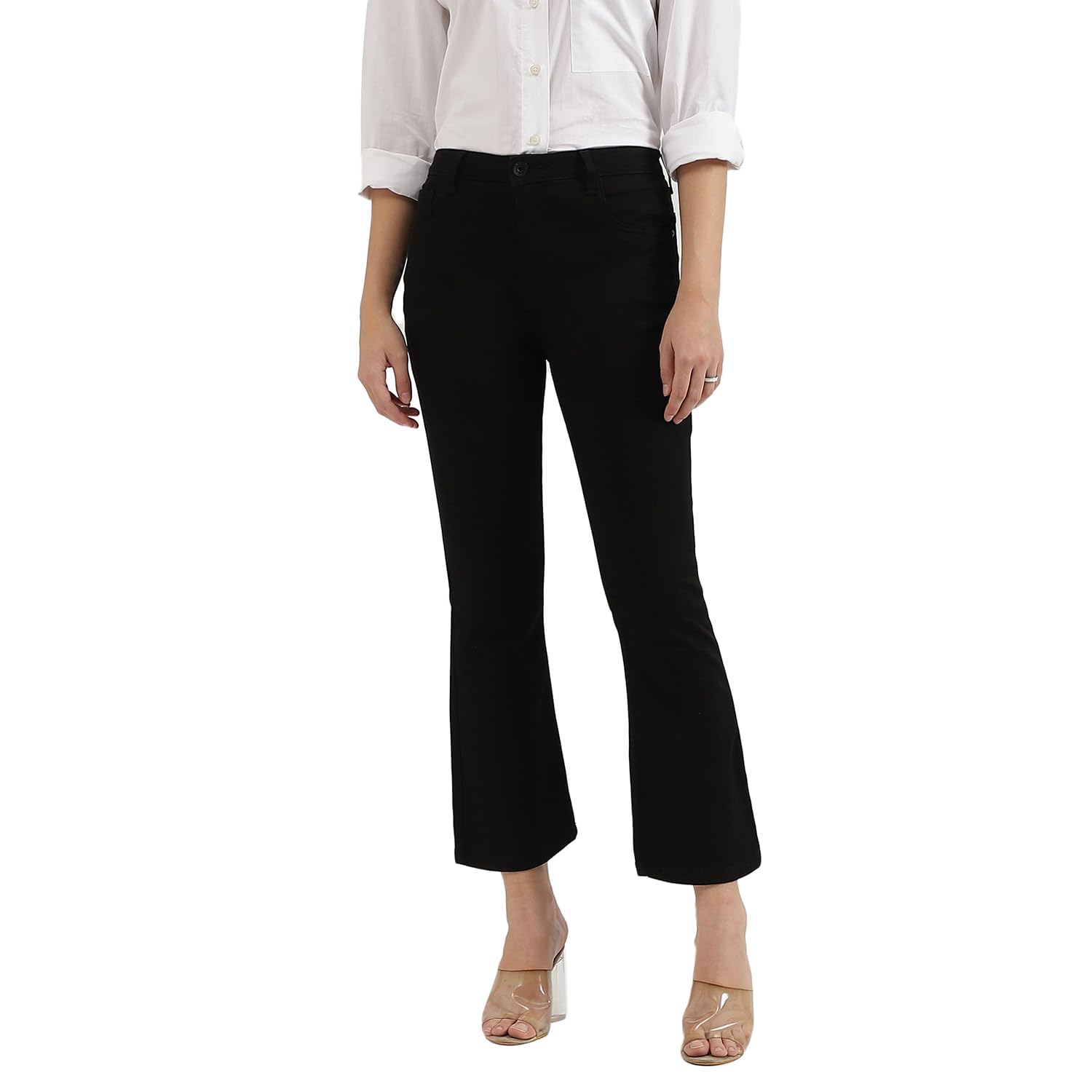 UNITED COLORS OF BENETTONSolid Mid Waist Bootleg Jeans