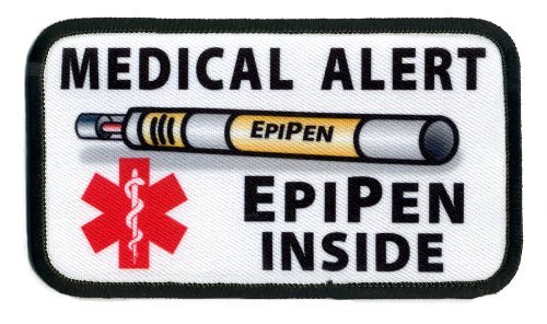 Epipen Inside Medical Alert Symbol 2.5 X 4.5 Inch Rectangle Sew-on Patch