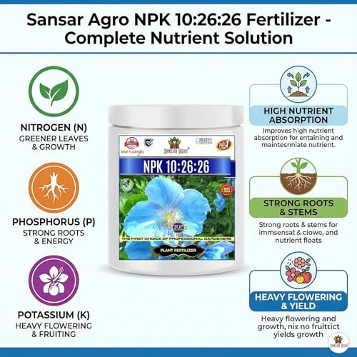Sansar Agro Garden Bio Organic Npk 10:26:26 Fertilizer For Plants, Granules (200 Gm)