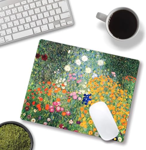 Image of Premium-Textured Mouse Pad, Non-Slip Rubber Base Mousepad for Laptop, Computer & PC, 9.5x7.9 in - Enhanced Precision, Ergonomic Comfort, Ideal for Gaming & Office (Flower)