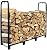 zukakii 4FT Firewood Rack Outdoor, Heavy Duty Adjustable Metal Firewood Log Holder Wood Pile Stacker Lumber Organizer for Fireplace Wood Storage Outdoor Indoor