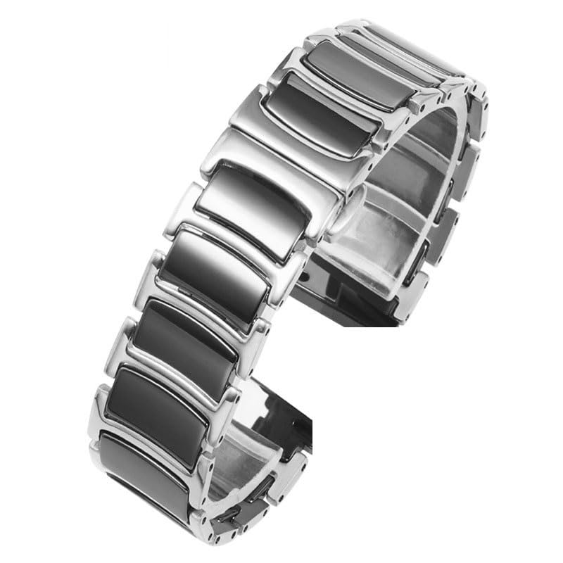 Bracelet de montre en acier et céramique 14mm idéal pour rehausser vos tenues de bureau