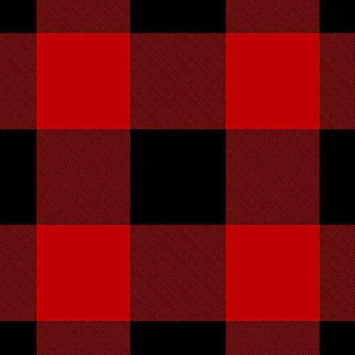 Wake In Cloud - Plaid Comforter Set, Red And Black Buffalo Check Gingham Checker Geometric Modern Pattern Printed, Soft Microfiber Bedding (3Pcs, Queen Size) #TOP2