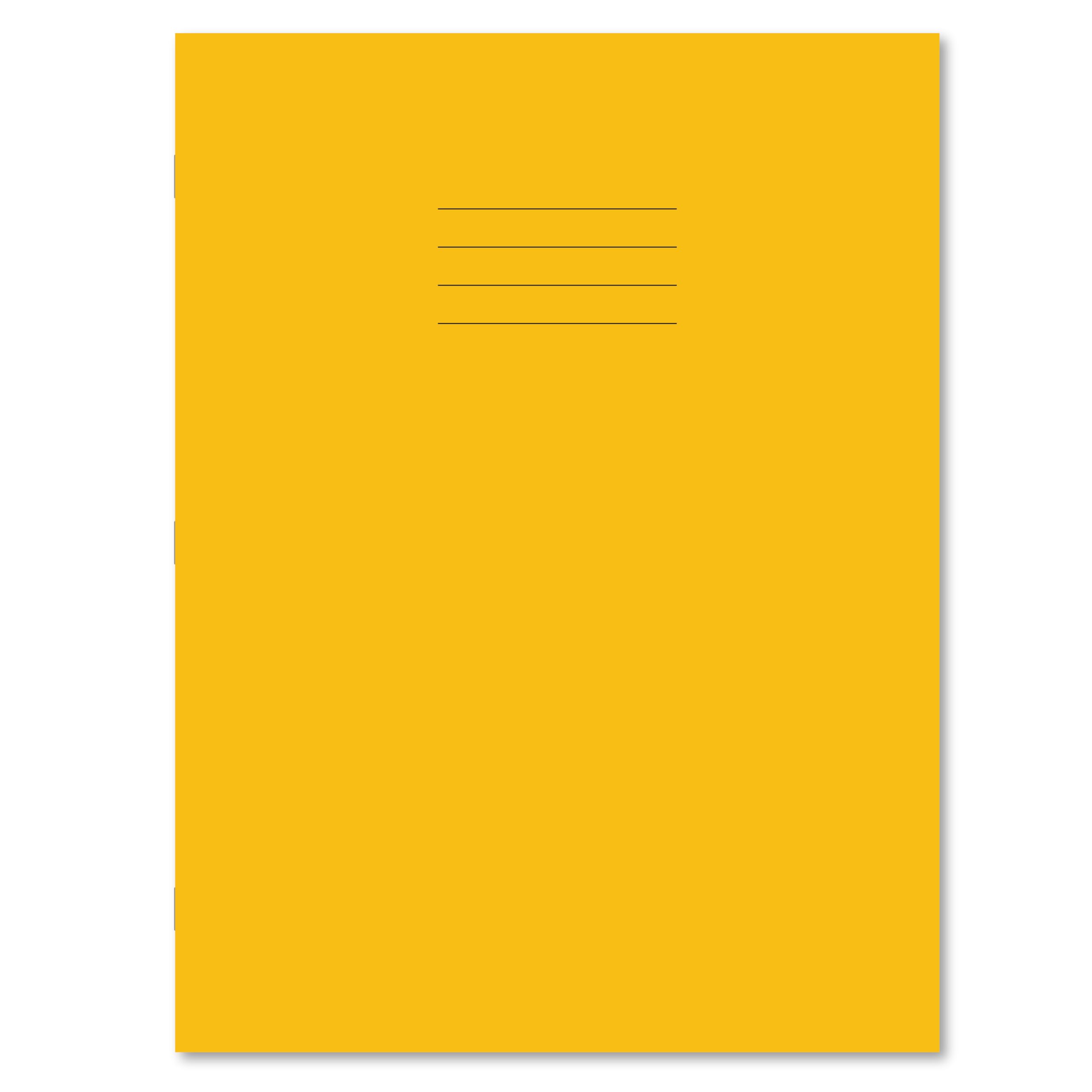 Hamelin Yellow A4+ Exercise Books 50 Pack, 80 Page books, 10mm Squared School Notebooks