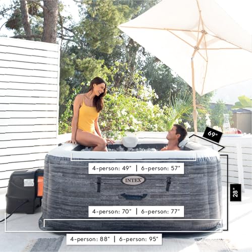 Intex 28449EP Purespa Plus Greystone Inflatable Square Outdoor Hot Tub Spa thumb #3