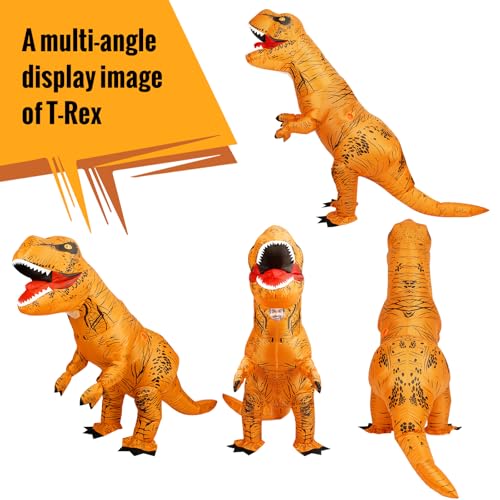 Inflatable Dinosaur Costume Adult&Kid, Blow Up Trex Costume Inflatable Costume for Halloween Themed Party Cosplay4