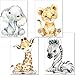 artpin® Lot de4 affiches posters pour chambre d'enfant bébé - Format A4 Motif tigre et girafe Zebra P60 -Décoration pour garçon et fille P54