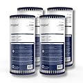Whirlpool 10" x 4.5" Whole House Water Filter WHKF-WHPLBB, Full Case of 4 Pleated Filters, NSF Certified 20-Micron Rating Reduces Sediment, Fits Most 4.5 inch Diameter Standard Water Filter Housings