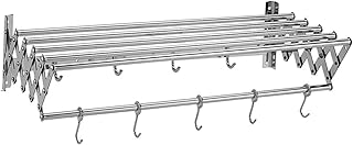 Naścienny składany stojak do suszenia, Suszarka ścienna Suszarka do prania Scalisible Space Saver Folor Stareczki ze stali nierdzewnej Łatwy w instalacji Clothingline