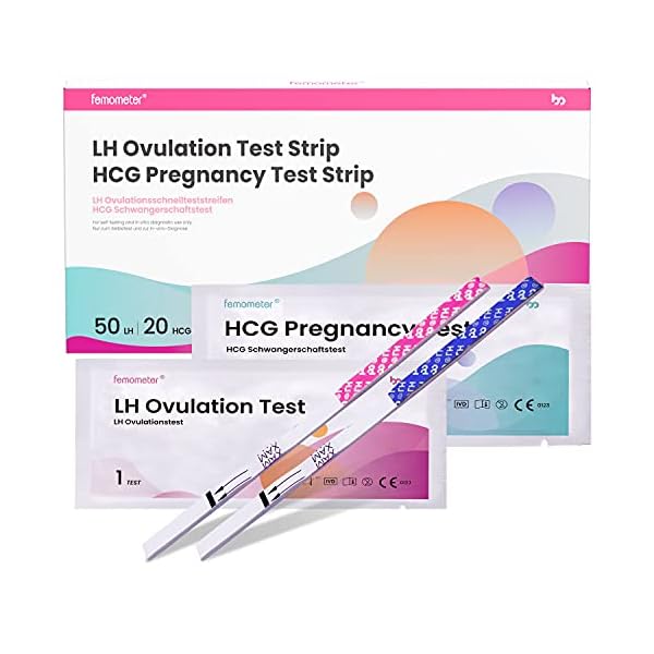 Femometer 50 Ovulationstest + 20 Schwangerschaftstest 25 mIU/mL optimaler Sensitivität