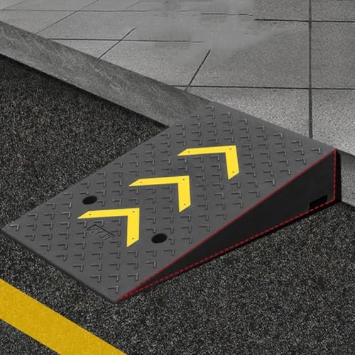 Rampas de borde de acera de caucho para entrada de vehículos, rampa umbral resistente antideslizante con estructura de rejilla estable, para automóviles, sillas de ruedas, bicicletas y motocicletas (50x80x21 cm) miniatura 2