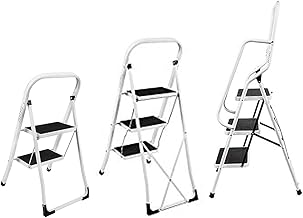 High Performance Steel Ladder 2 Tread Non Slip Folding Home Safety Multipurpose Ladder 330lbs with Non-Slip Mat for Home