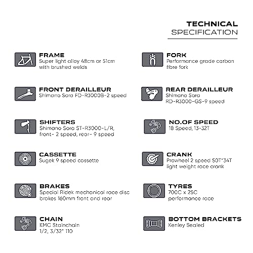Image of Battalion R25 Windbreaker 01, 700C Road Bicycle, 9x2 18 Speed, Shimano Sora, Carbon Fiber Fork (Small, Green)