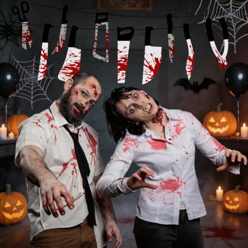 Image of Scary Halloween Bloody Banner Decorations Sign for Horror Birthday Party
