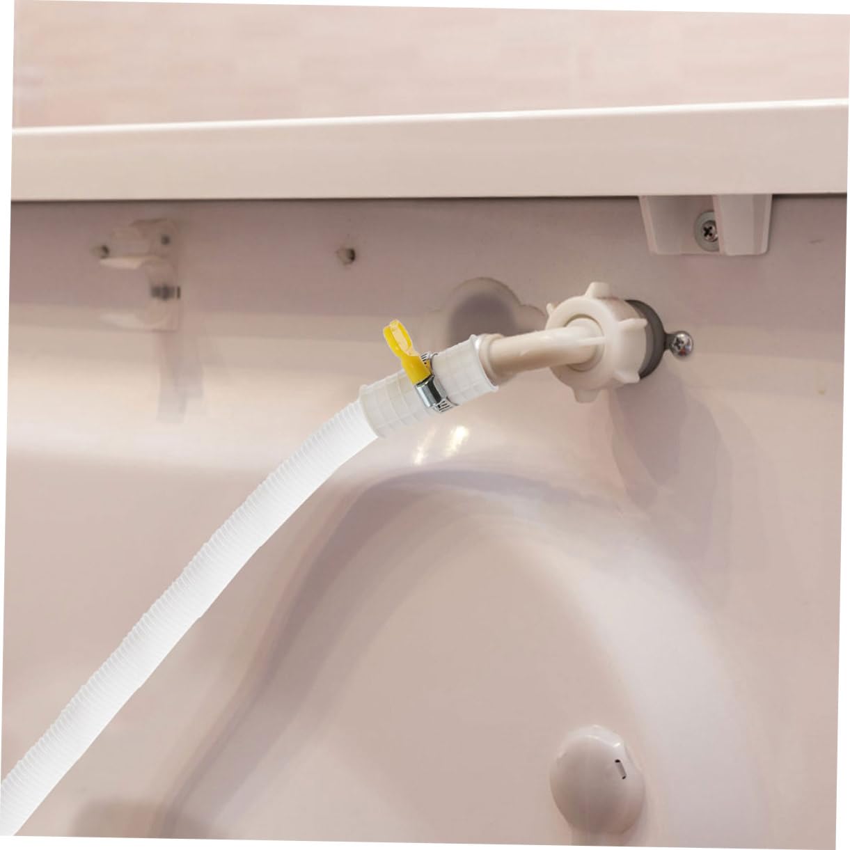 Zerodeko Tubo di Scarico con Fascetta in Acciaio Inossidabile Bianco per Condizionatore Esterno in PE e ABS Facile Installazione e Protezione Solare per Uso Domestico