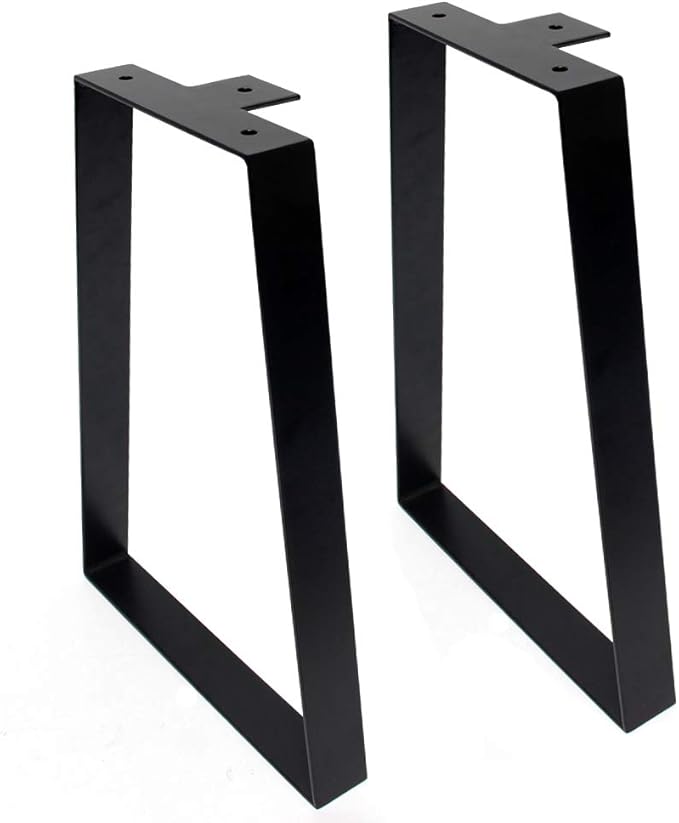 Signstek 16 inch metal table legs, black metal trapezoidal table legs