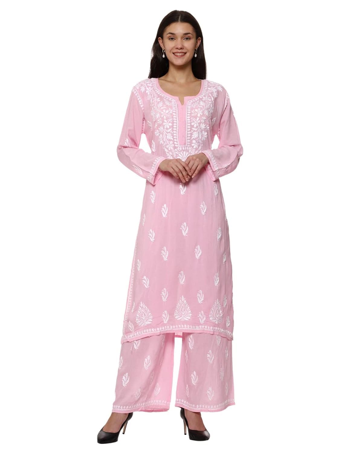 Women Cotton Blend Regular Kurti and Palazo Set