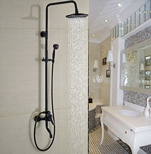 Ensemble de douche pluie au design contemporain Gowe bronze pour spa à la maison
