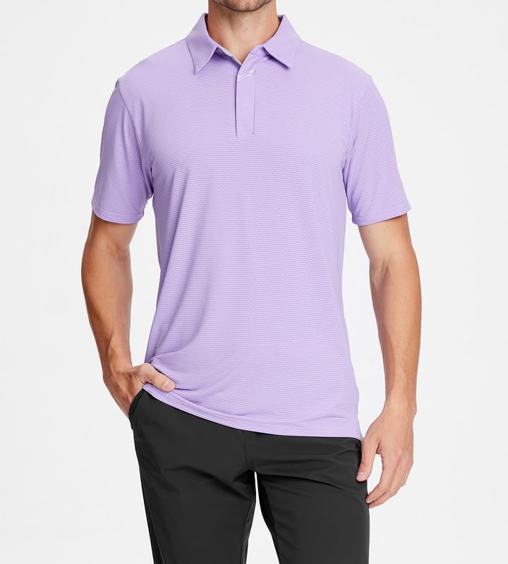 Image of Damipow Premium Golf Shirts for Men Dry Fit Performance Polo Short Sleeve Collared Shirt